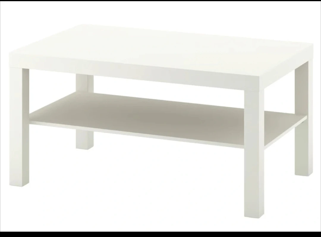 White Coffee Table with Shelf - photo 2