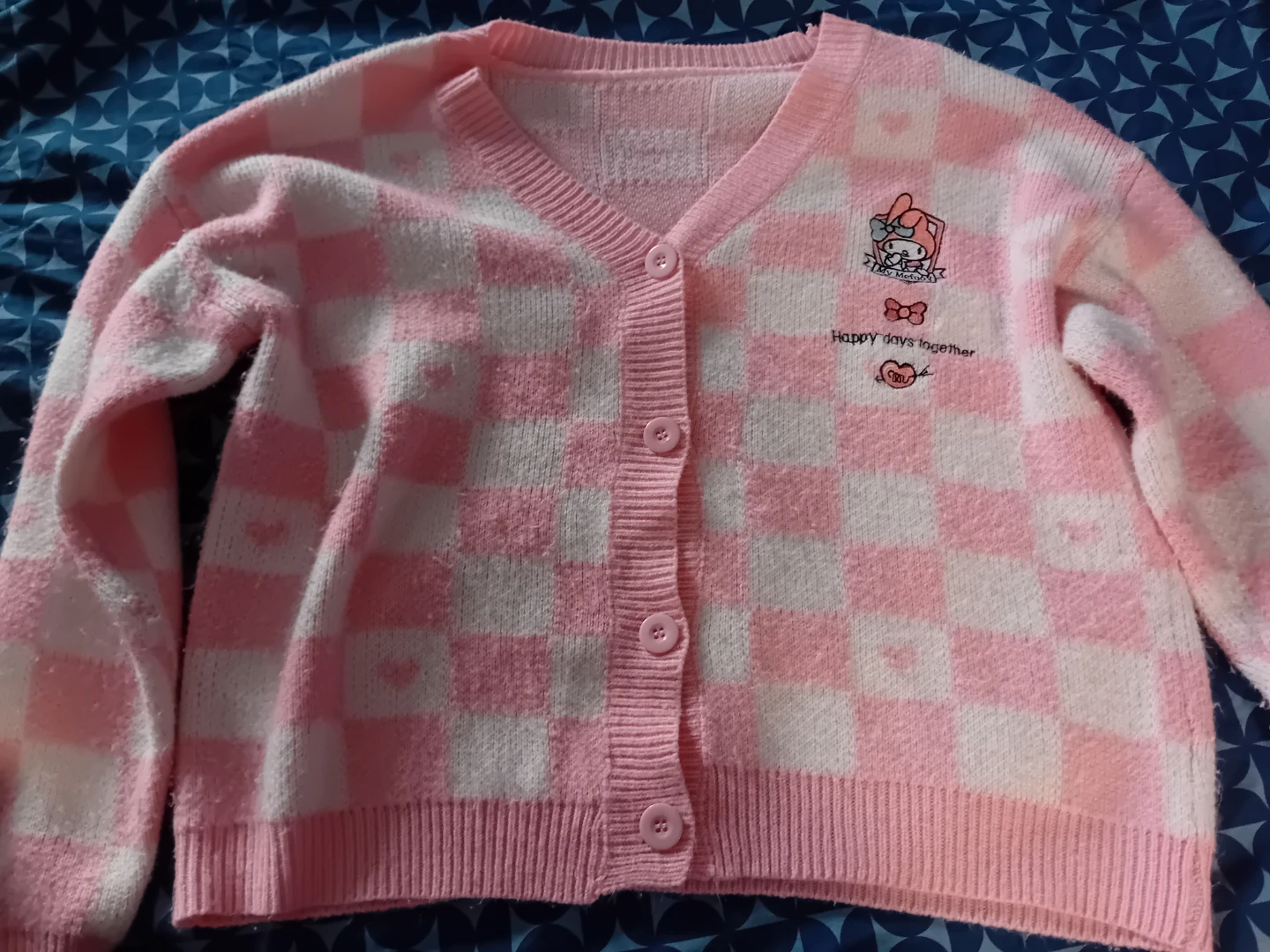 Cute My Melody Pink Checkered Cardigan