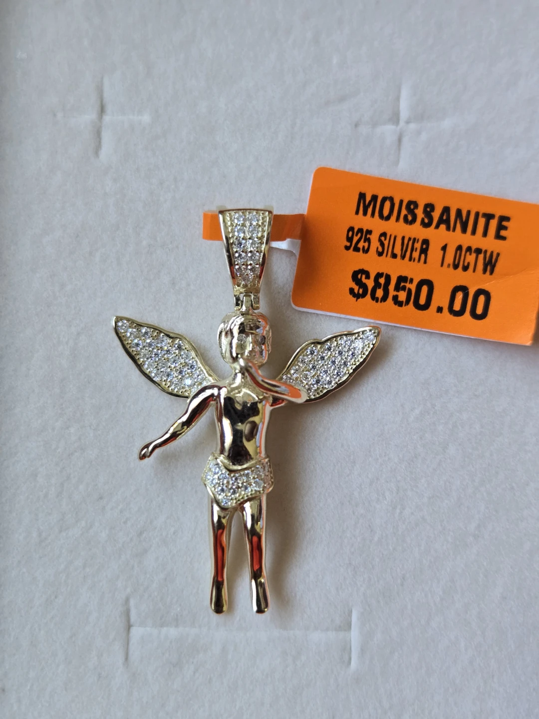 Moissanite 925 Silver Angel Pendant