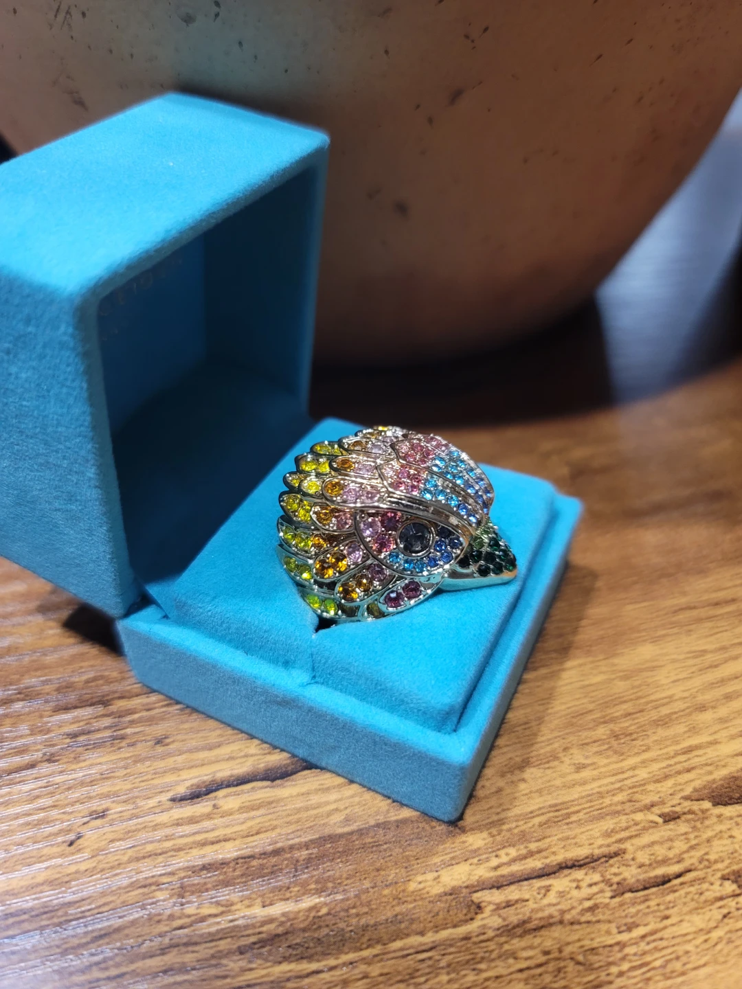 Kurt Geiger London Crystal Eagle Head Cocktail Ring NIB Sz 8