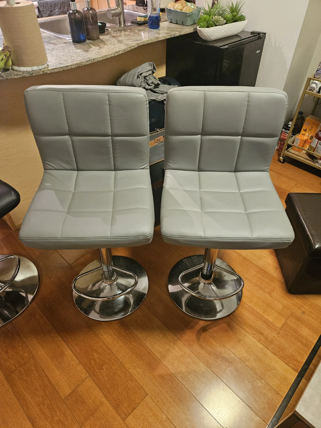 Gray bar chairs or stools