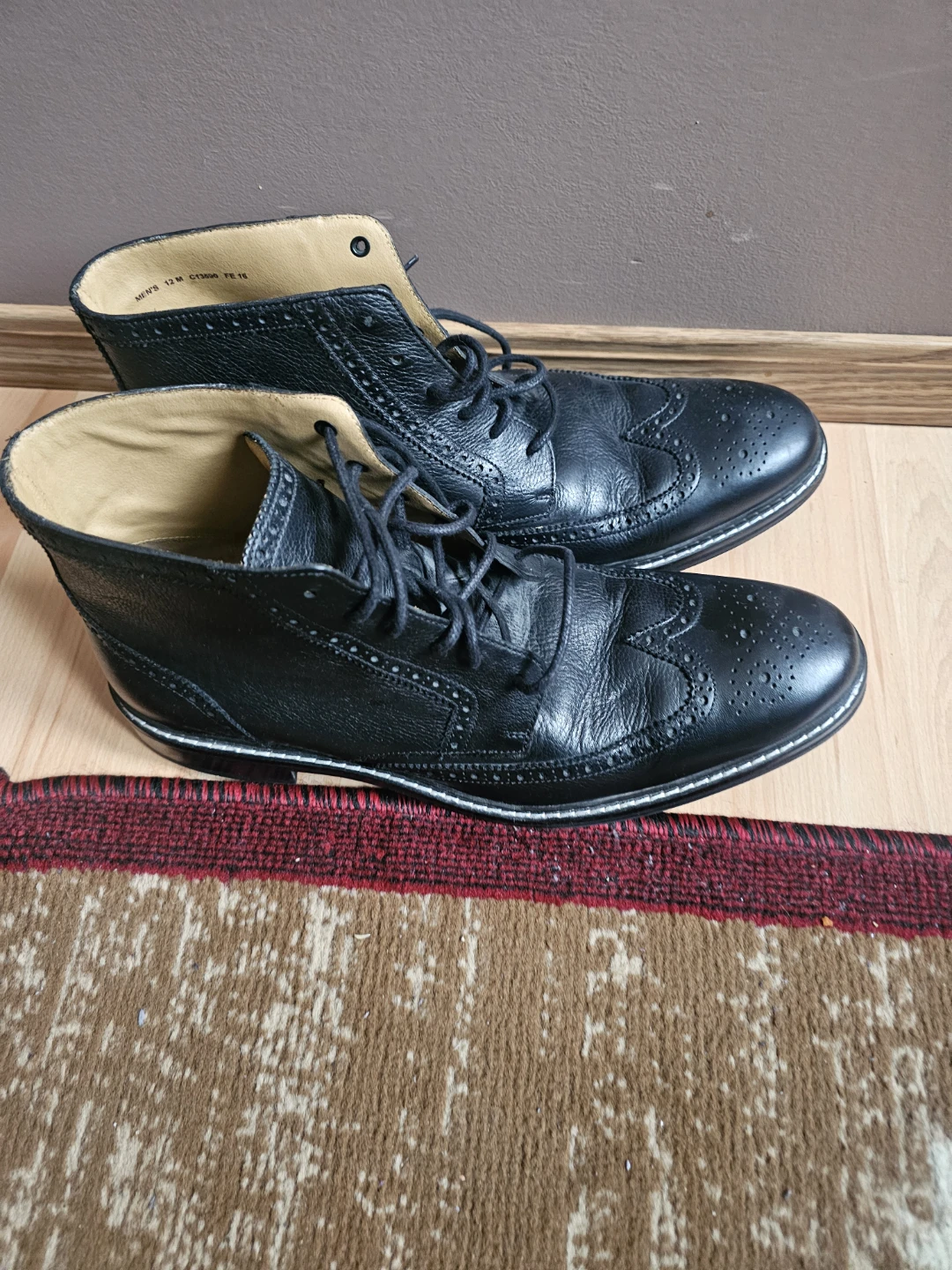 Cole Haan Men's Black Leather Boots - Size 12 - photo 2