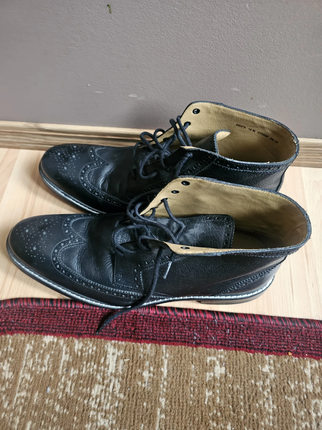 Cole Haan Men's Black Leather Boots - Size 12 - photo 3