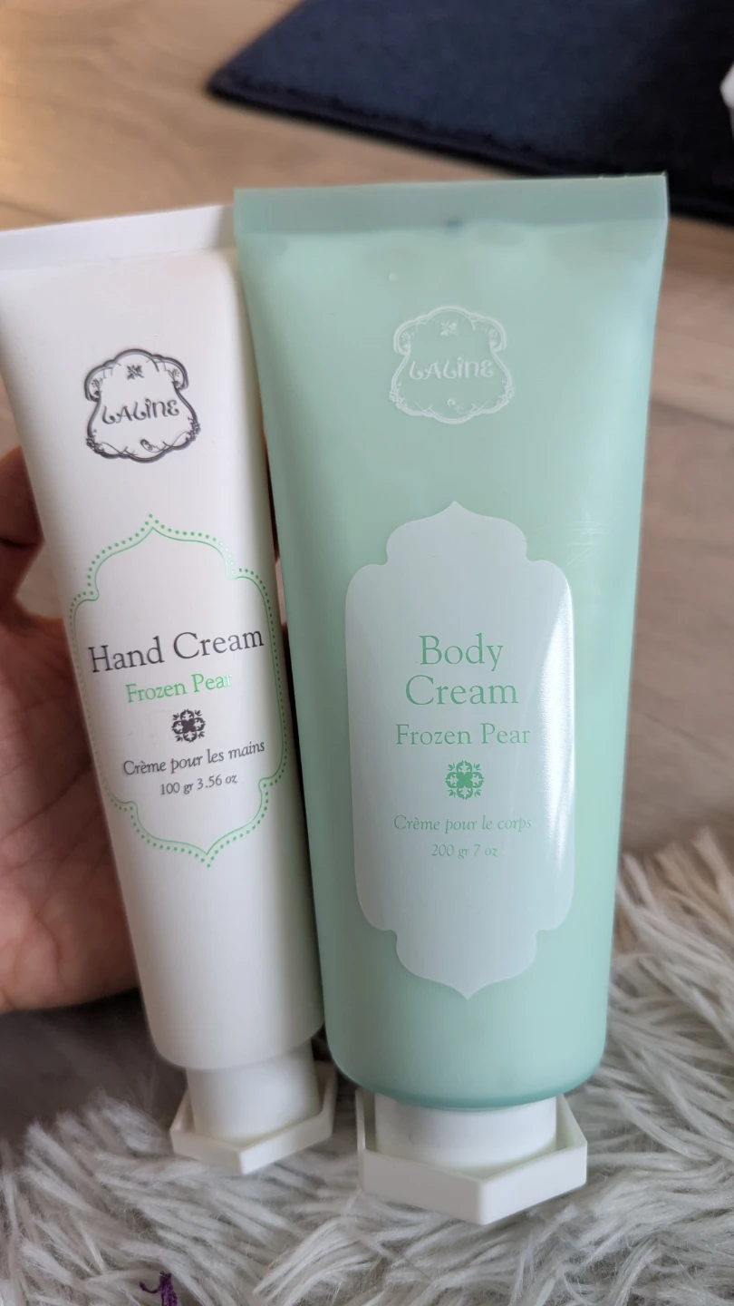 NEW Laline Frozen Pear Hand & Body Cream Set