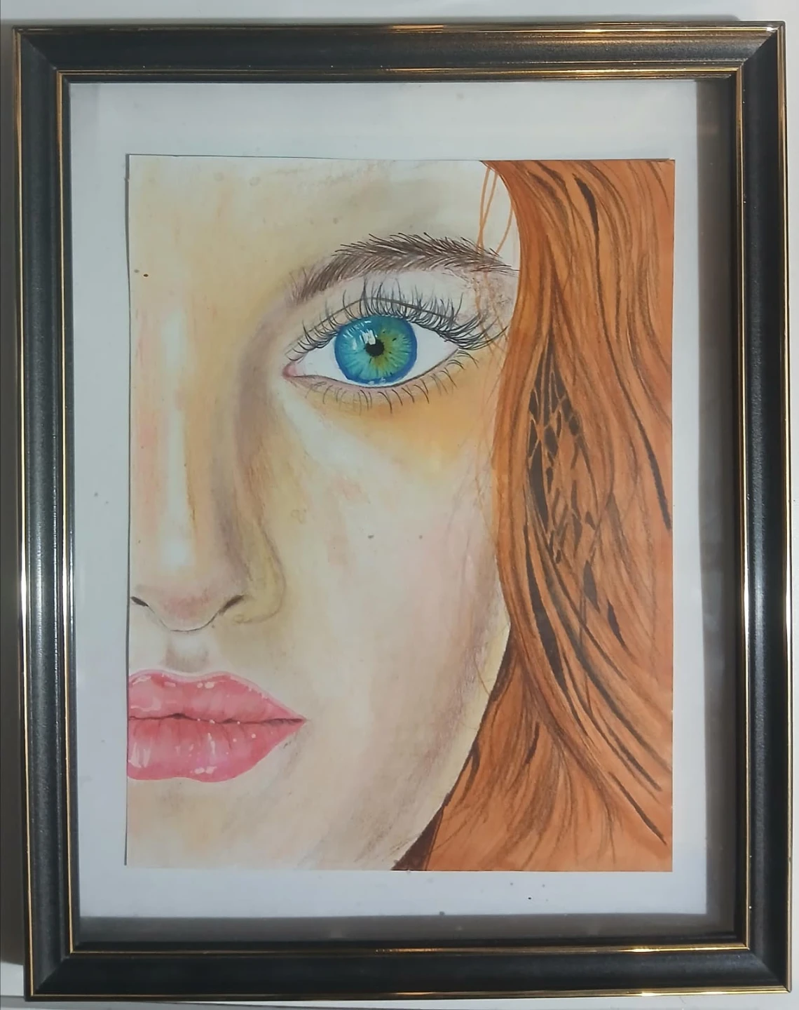 Framed Drawings: Couple, Eye, Apple, Ronaldo, Cat