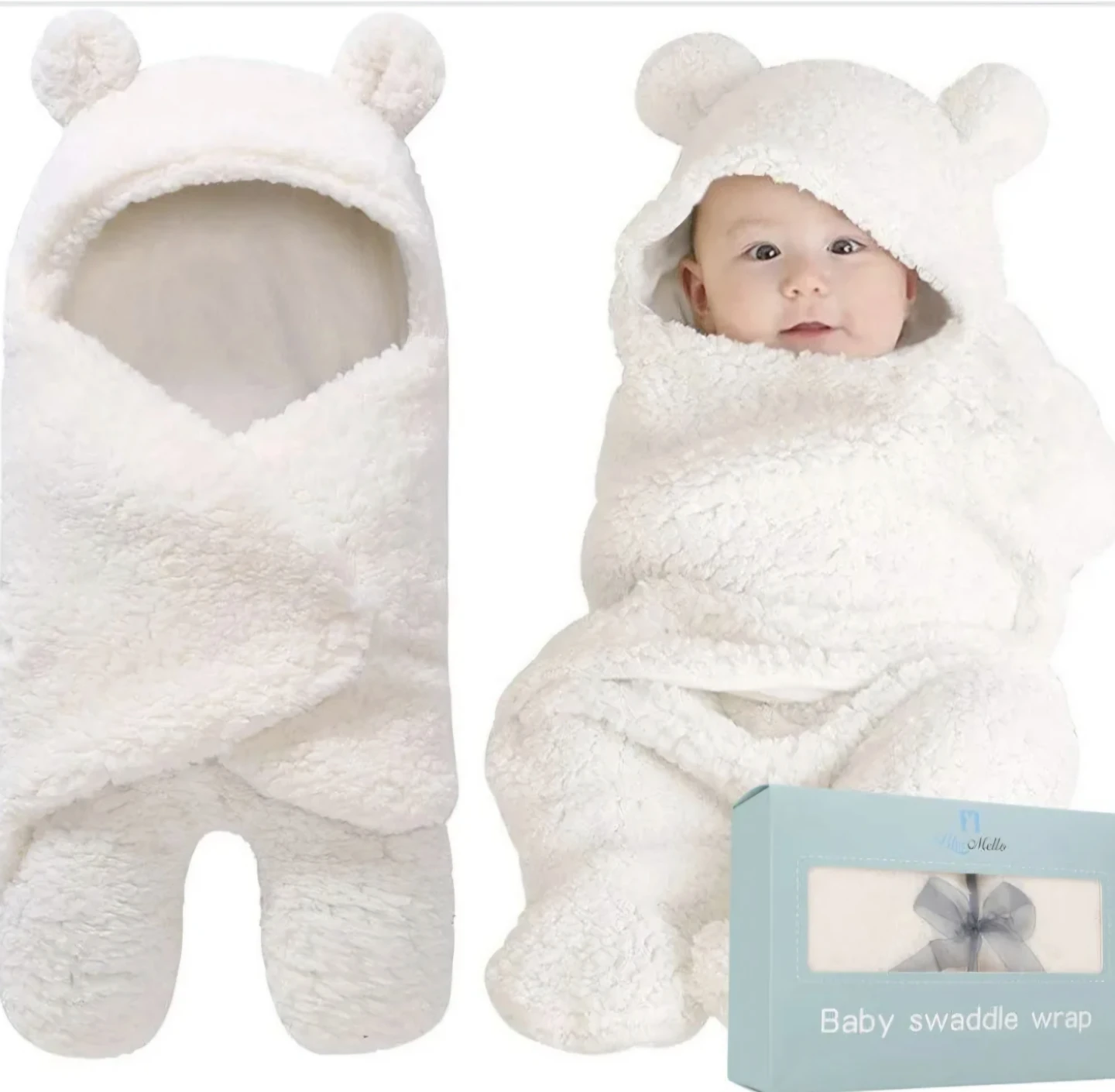 Bluemello Luxurious Baby Blanket Swaddle (Gray) - photo 3