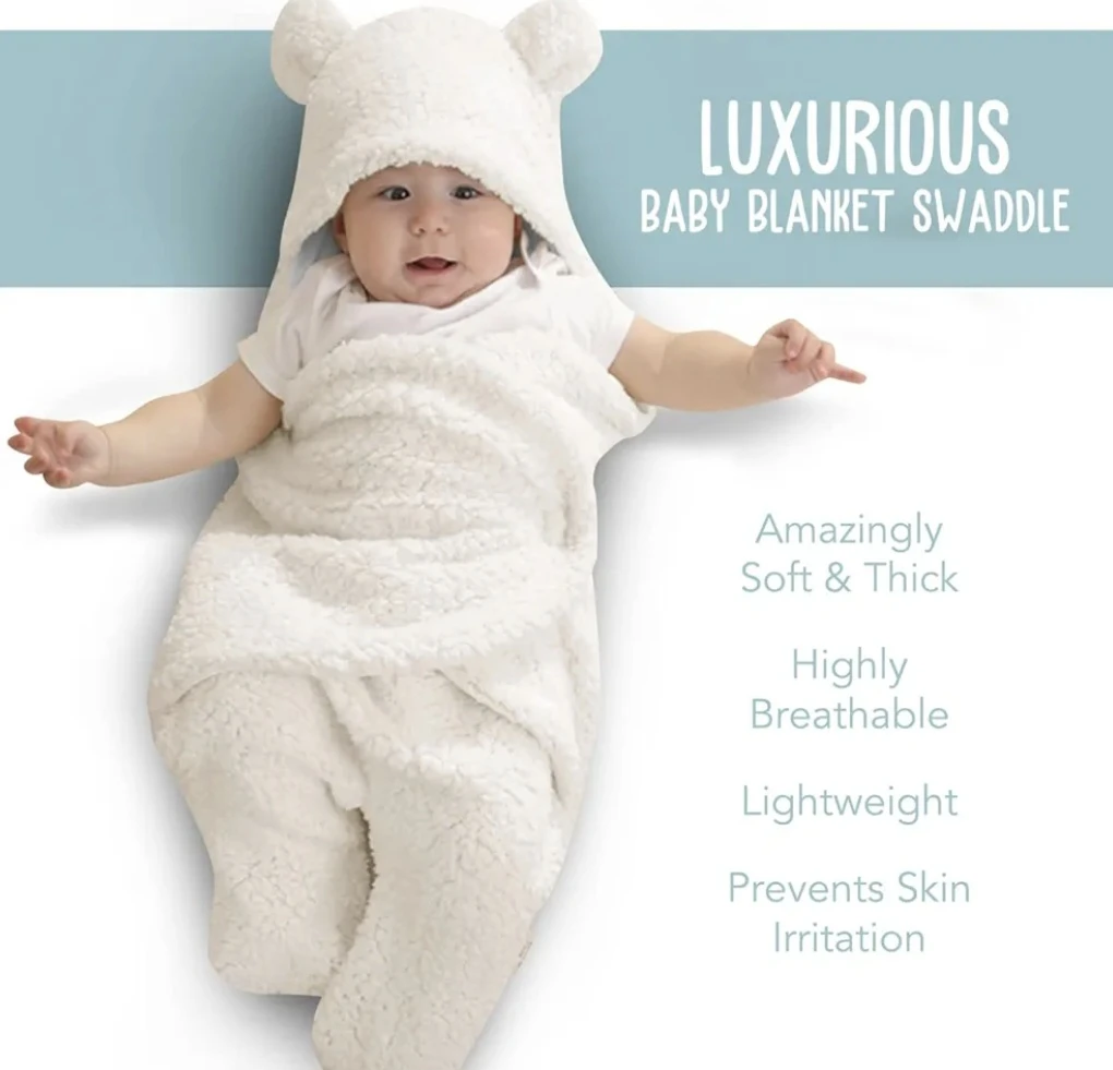 Bluemello Luxurious Baby Blanket Swaddle (Gray) - photo 4