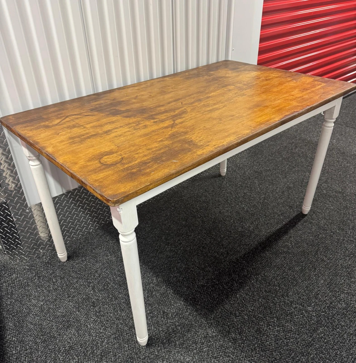 Wooden Dining Table - White & Brown