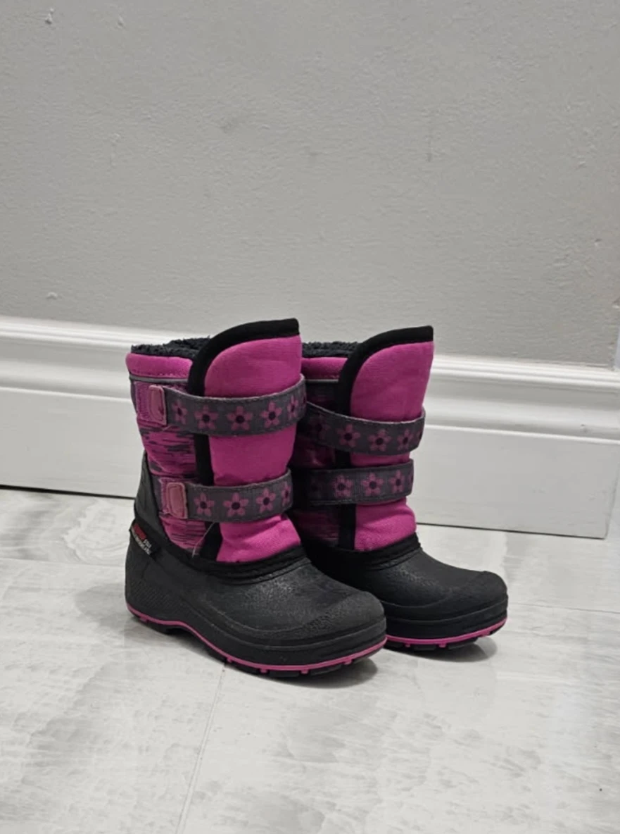 Kids Pink & Black Winter Boots size 8