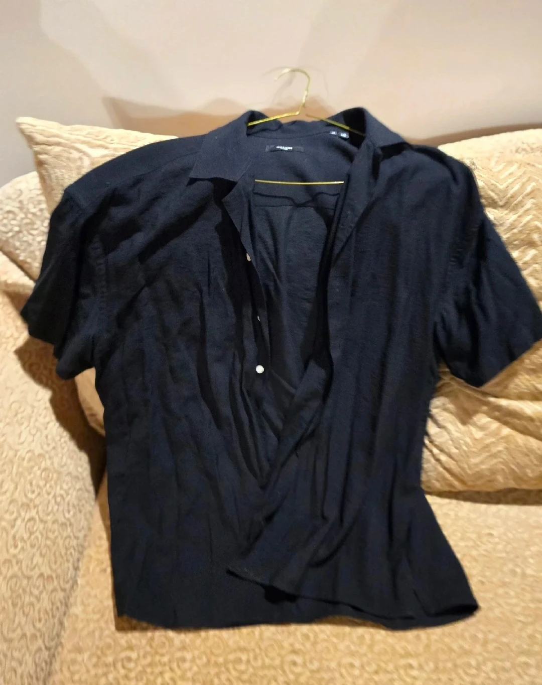 JACK & JONES Premium Black Short Sleeve Shirt - Size XL