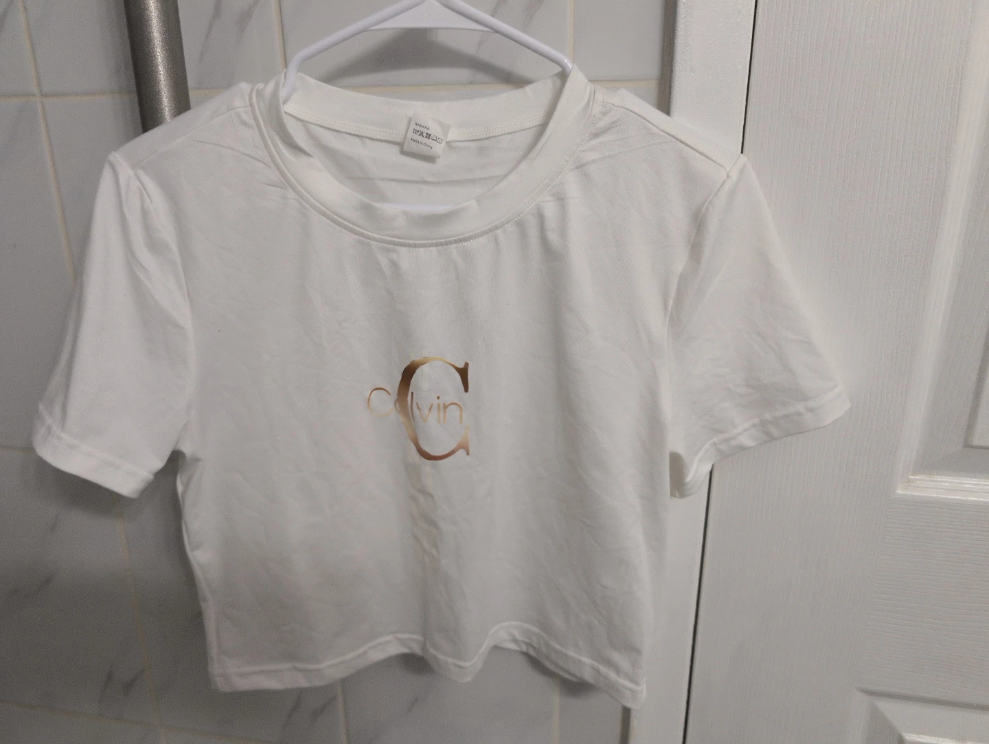 Calvin Klein White Cropped T-Shirt