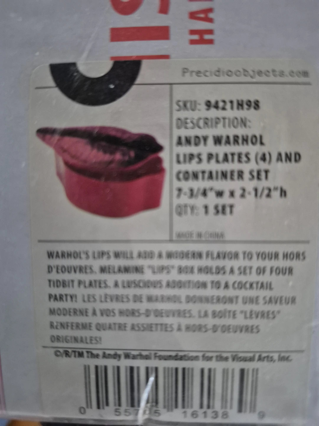Rare Andy Warhol Lips Plates (4) & Container Set - New - photo 2