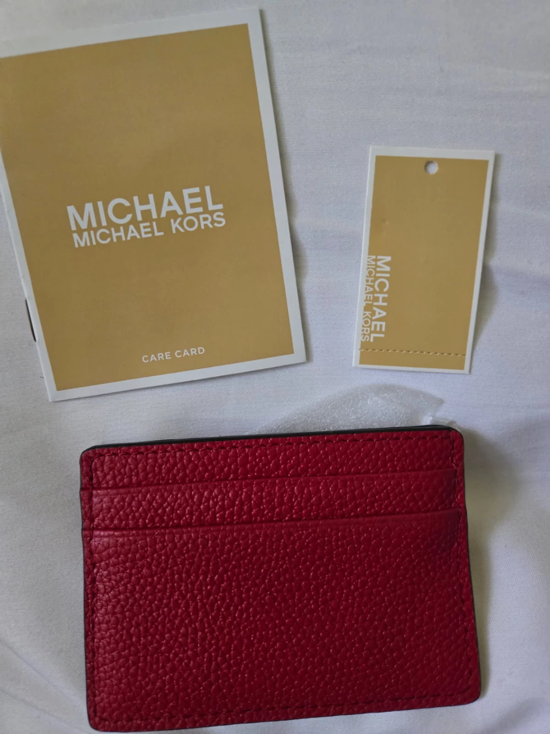 NWT Michael Kors Red Leather Card Holder - photo 3