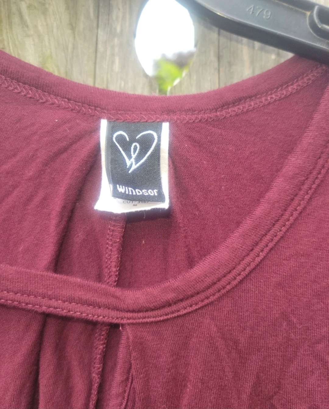 Windsor Women's Long Sleeve Burgundy Keyhole Neck Top - photo 2