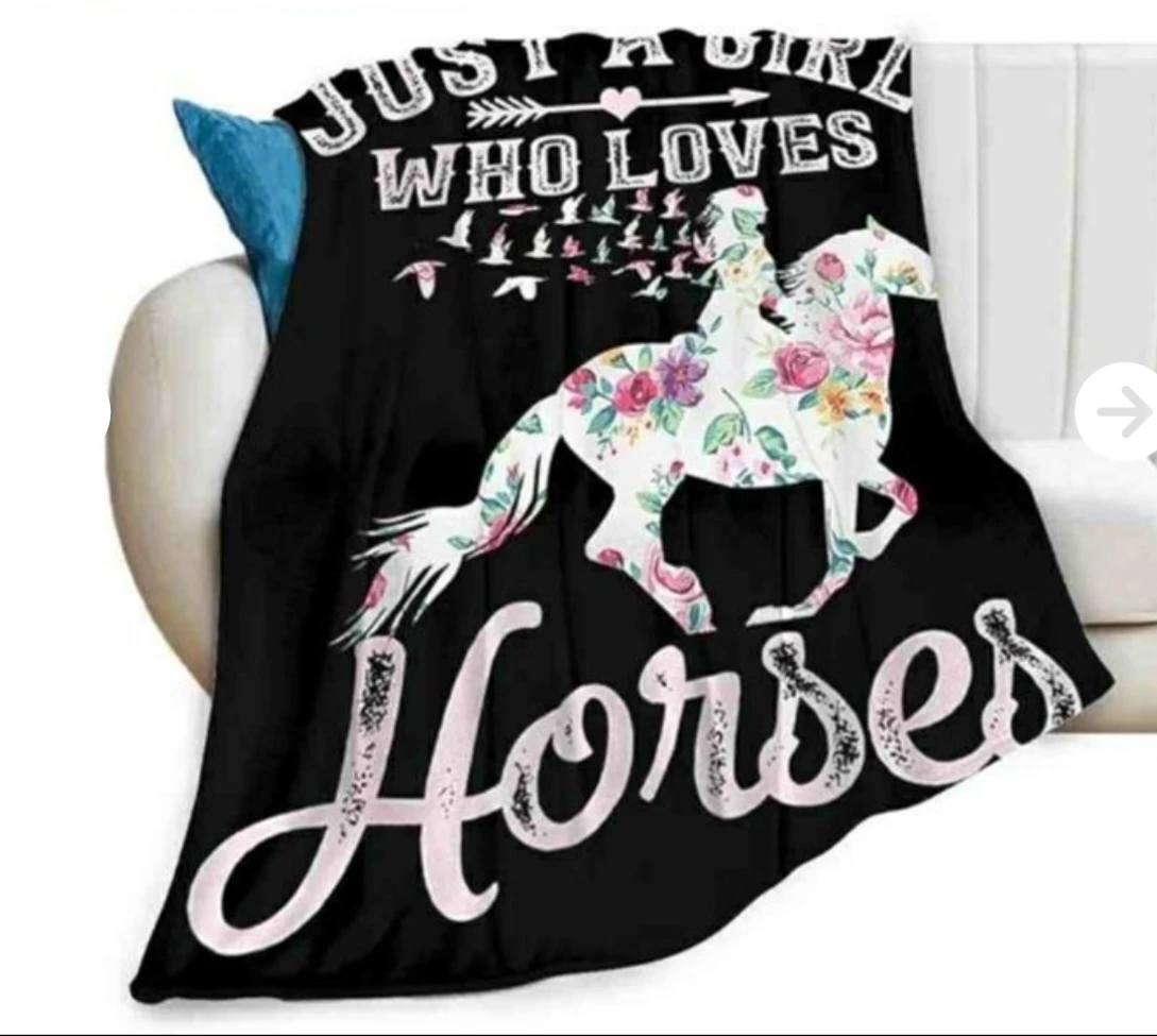 Just A Girl Who Loves Horses Fleece Blanket