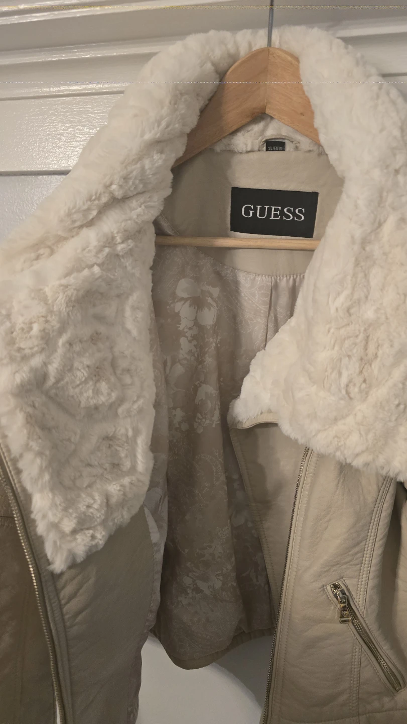 Guess Faux Leather Jacket with Fur Collar - photo 4
