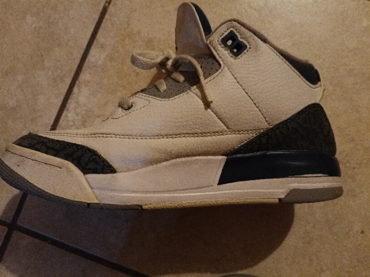 Jordan 3 Retro White/Navy Size 3Y - photo 3