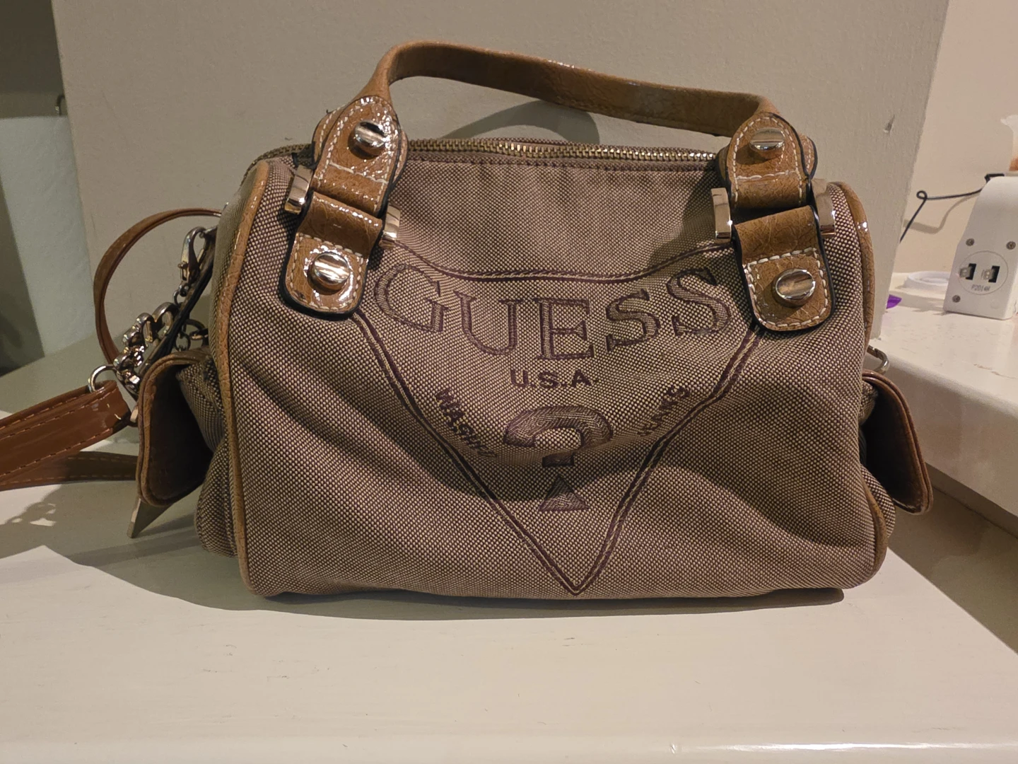 Guess Washed U.S.A. Brown Handbag - photo 2