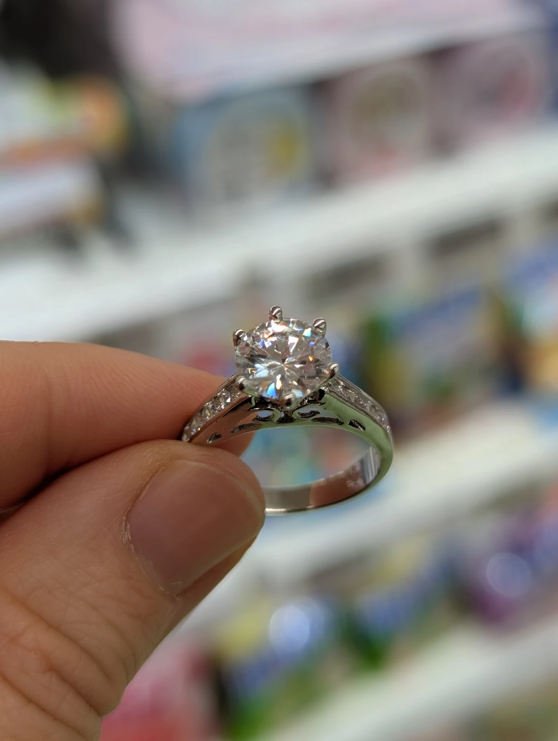 3ct Zirconia (diamond sub) ring with sterling silver - Size 6.75 - photo 2