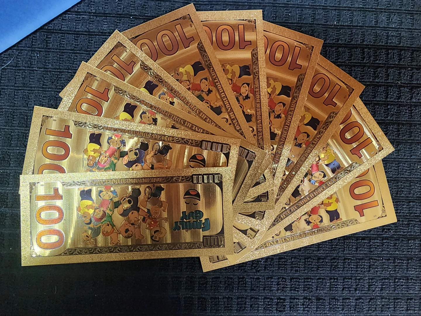 Family Guy Gold Plated $100 Bills