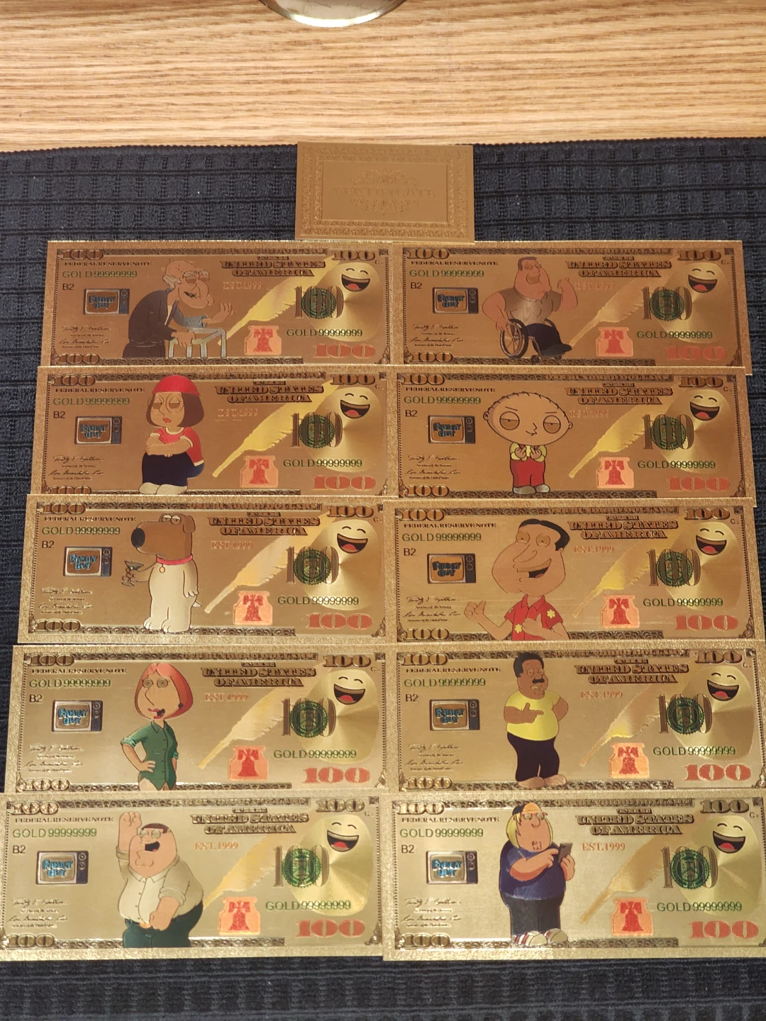 Family Guy Gold Plated $100 Bills - photo 3