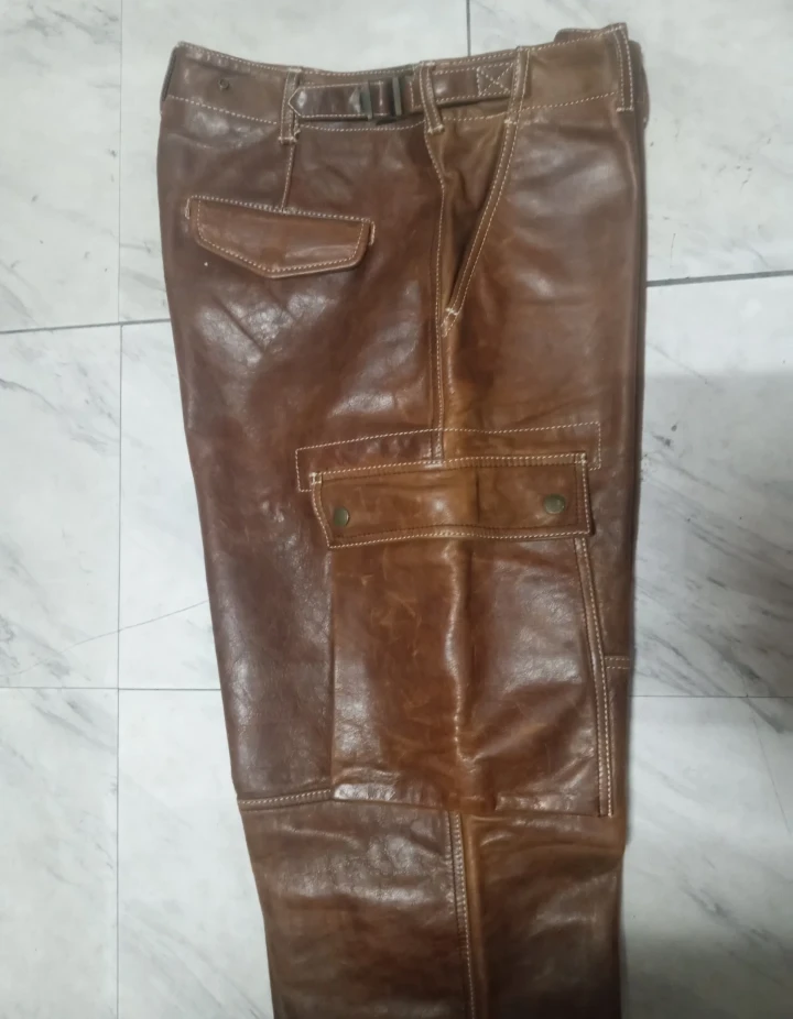 Awesome Super Rare Vintage Polo Jeans,100% Leather CargoSize 32 - photo 2