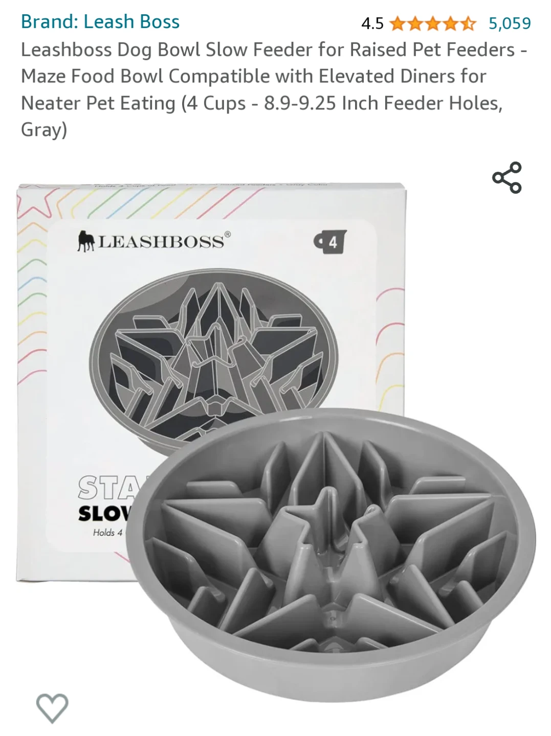 NEW !   Leashboss Dog Slow Feeder Bowl - photo 2