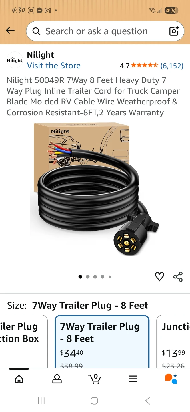 7-Way Trailer Connector - 8ft