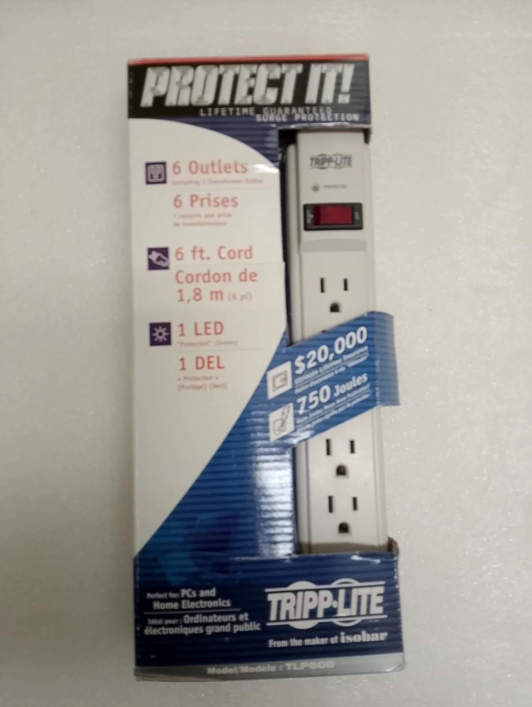 BNIB!!! Tripp-Lite Protect It! Surge Protector 750 Joules