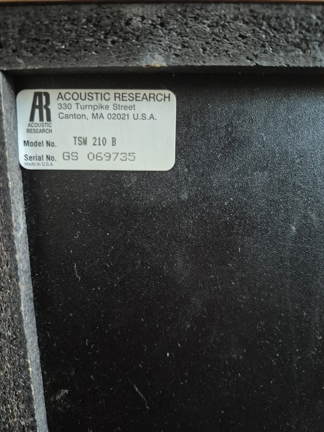 Acoustic Research TSW 210 B Speakers - photo 2