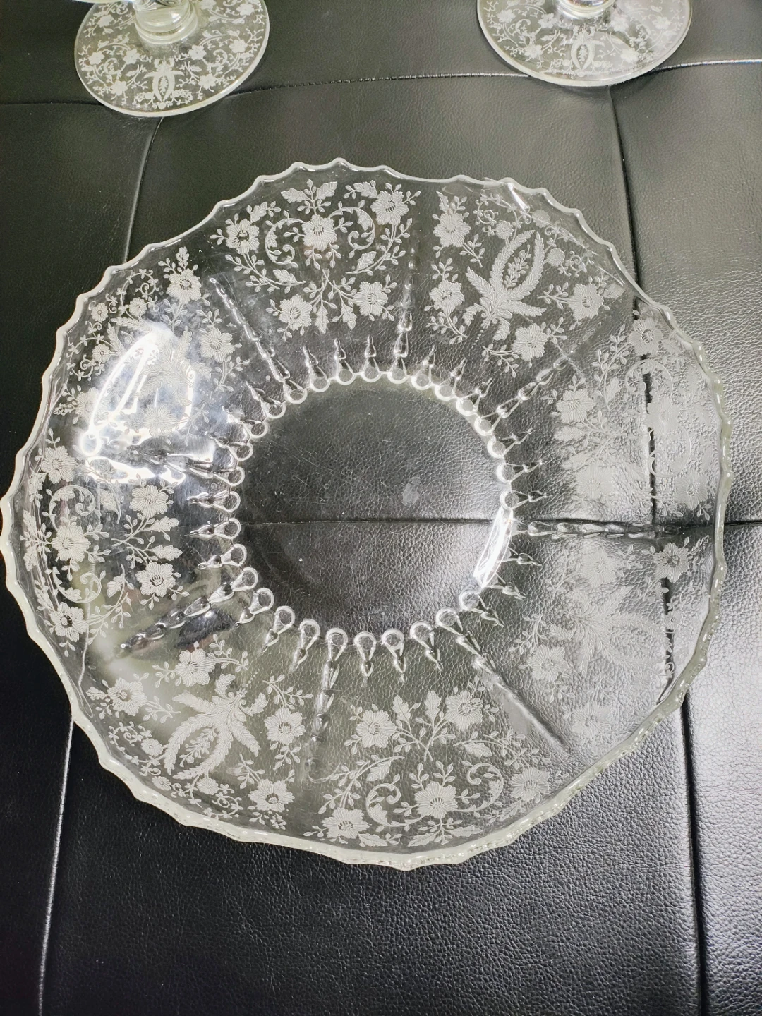 New Martinsville Glass Company Double Candle Holders & Bowl - photo 2