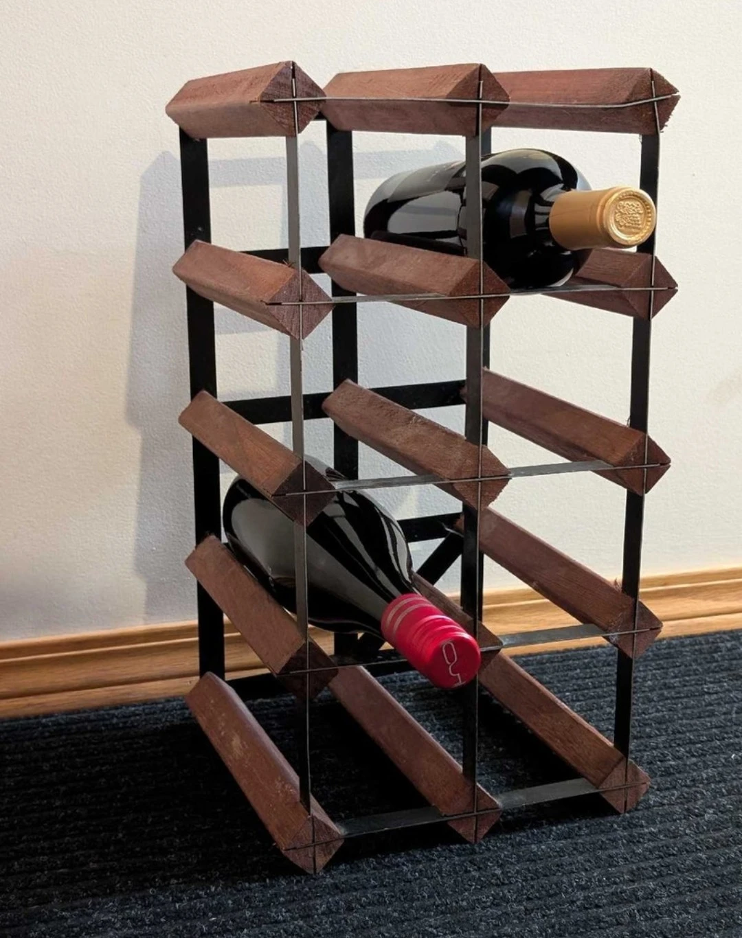 Wooden and Metal Wine Rack