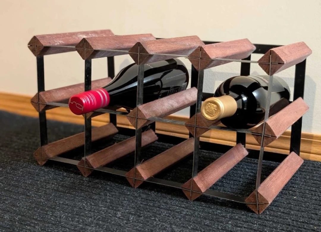 Wooden and Metal Wine Rack - photo 2