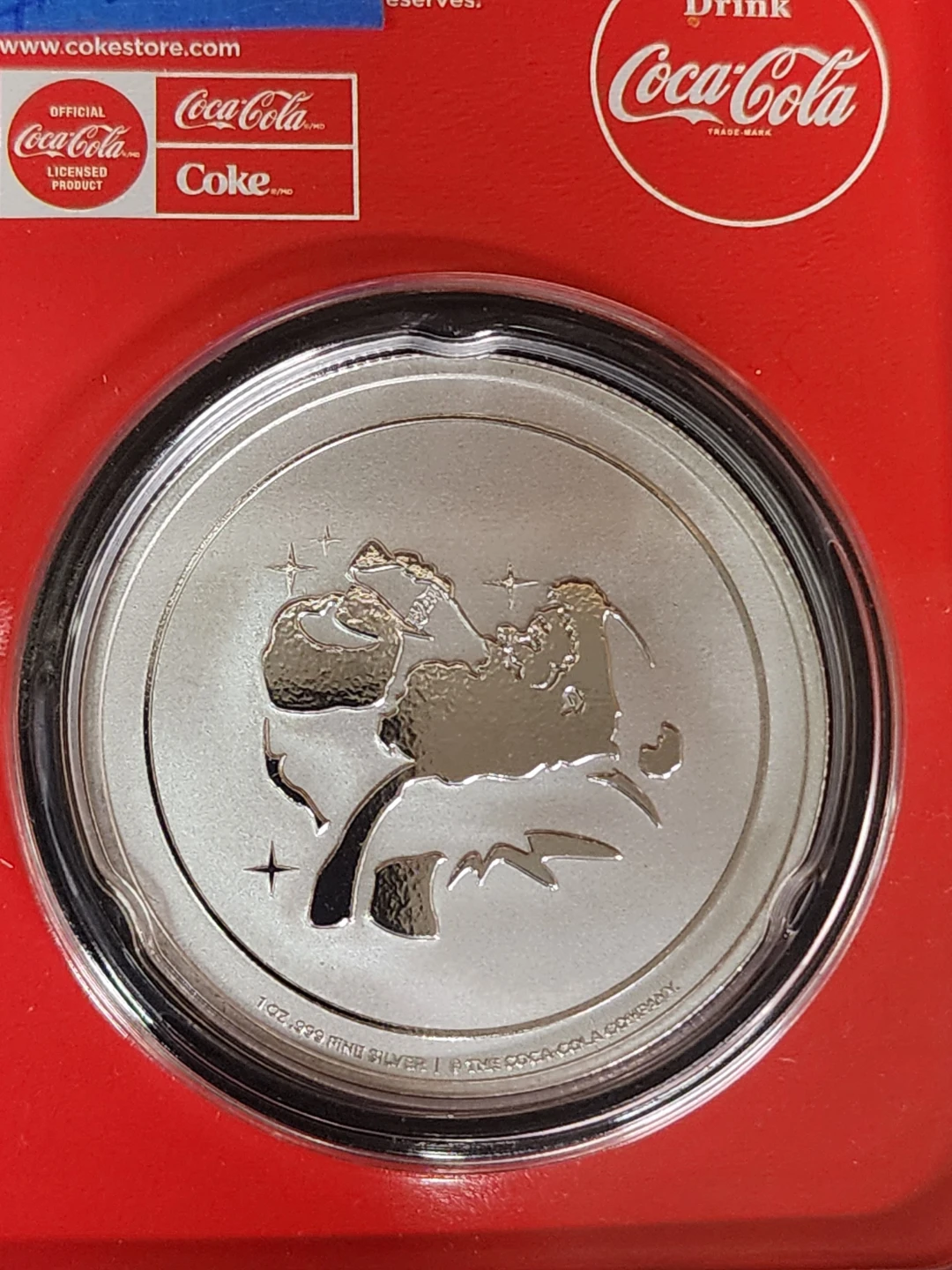 Coca-Cola Santa 1oz .999 Fine Silver Coin - photo 2
