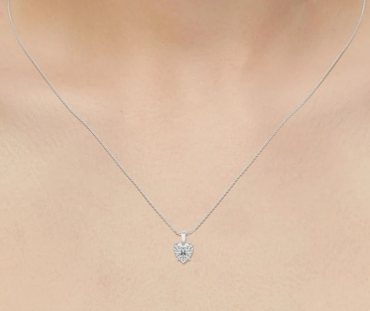 Moissanite Heart Necklace, 7*7mm, 1.25CT, New - photo 3