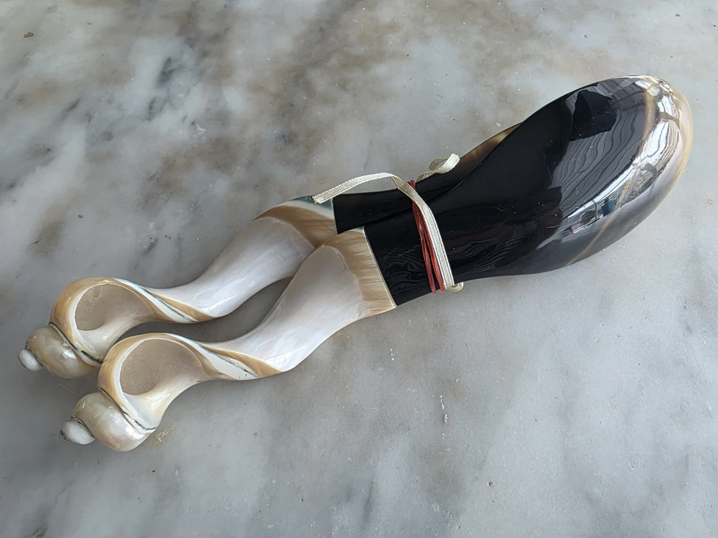 Salad Servers with Horn and Shell Handles - photo 2