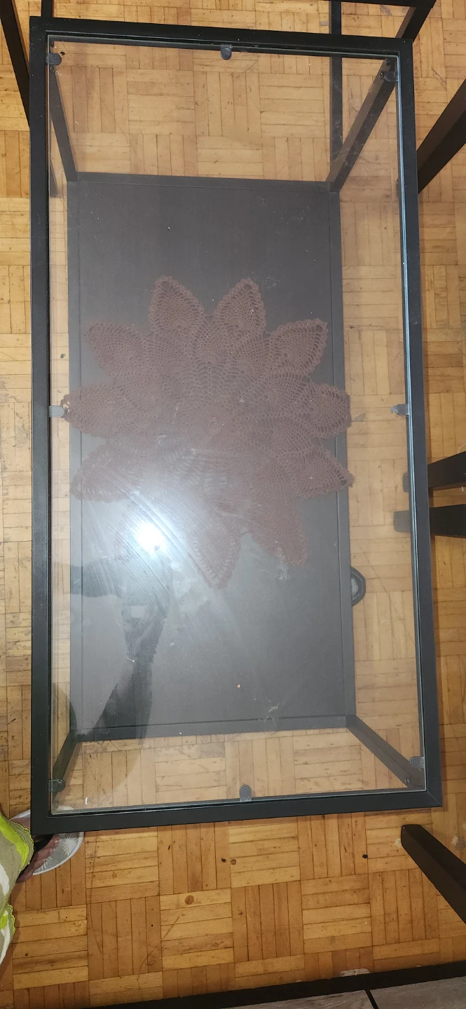 Glass Top Coffee Table - Black Frame