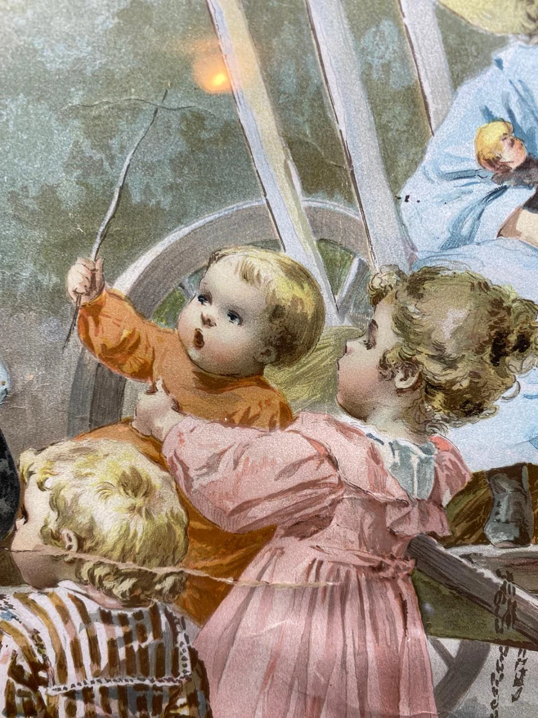 Vintage Framed Print with Children - photo 3