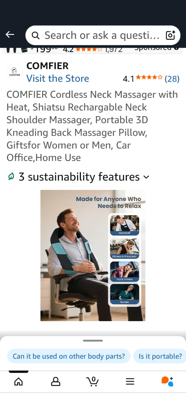 Comfier Cordless Neck Massager with Heat - photo 2
