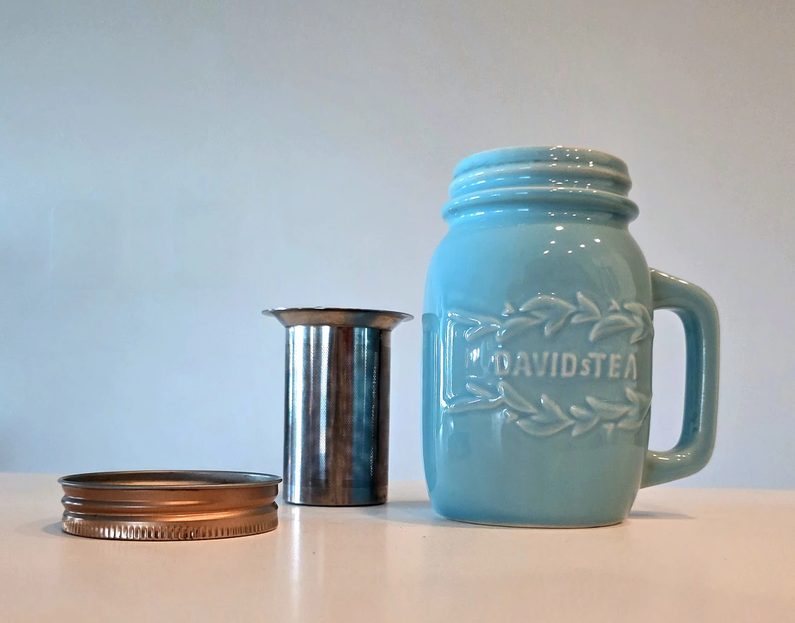 DAVIDsTEA Blue Mason Jar Tea Mug with Infuser and Lid - photo 3