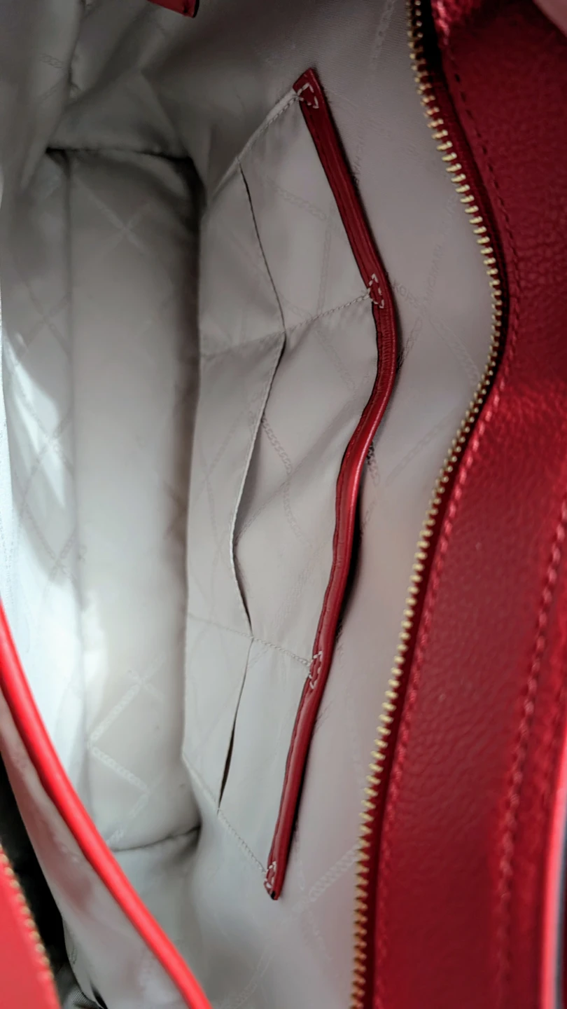 Authentic Michael Kors Medium Pebbled Leather Tote Bag, in red - photo 5