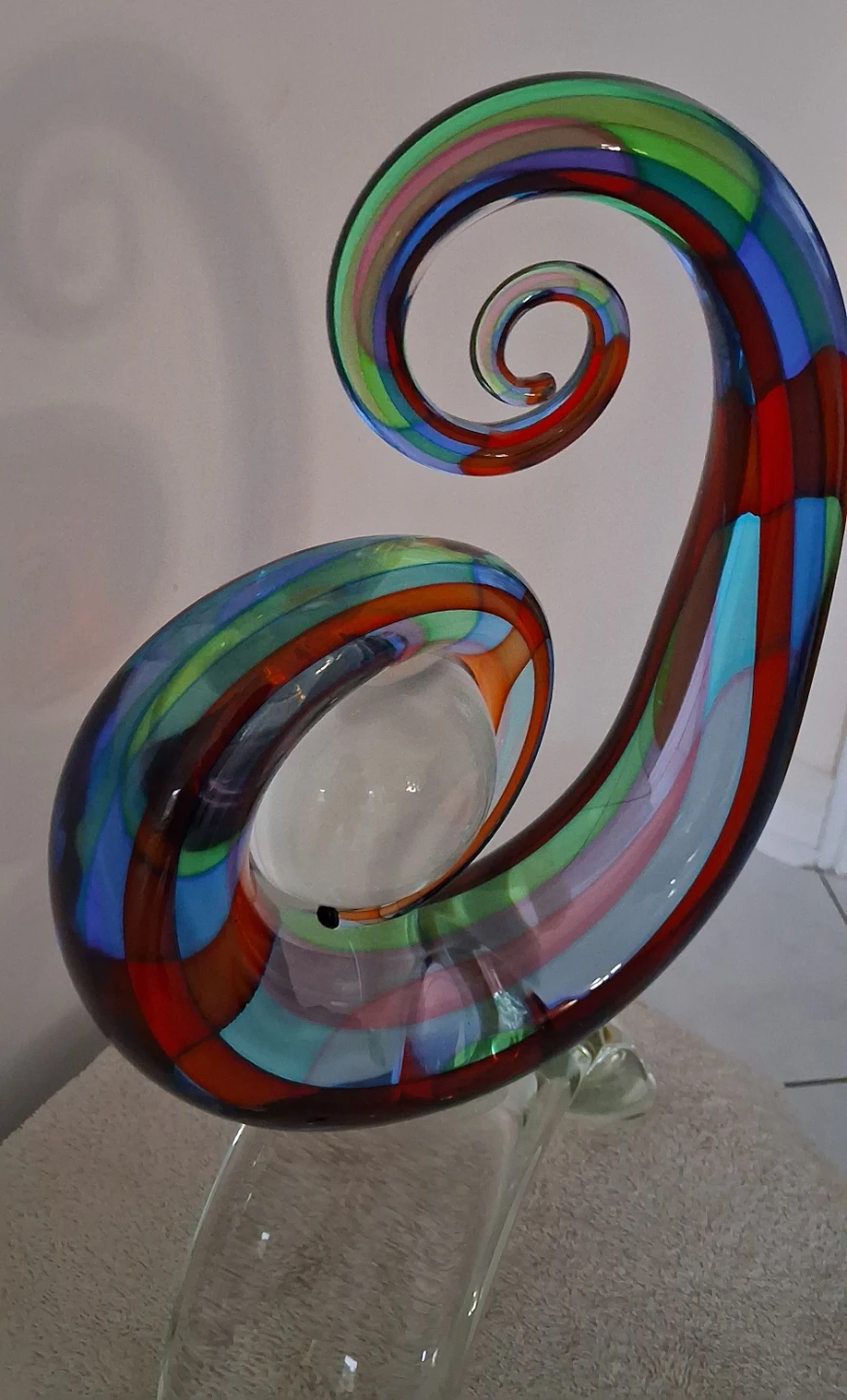 Colorful Glass Swirl Sculpture - photo 4