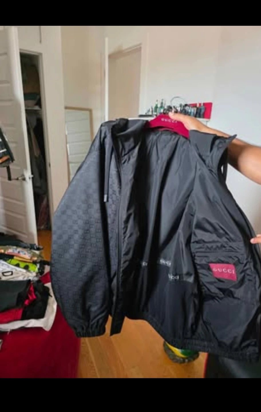 Gucci Black GG Monogram Windbreaker Jacket - photo 3