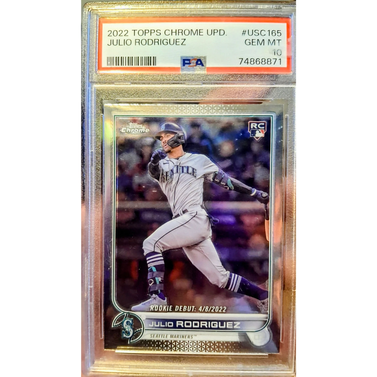 2022 Topps Chrome Julio Rodriguez Rookie #USC165 PSA MINT 10
