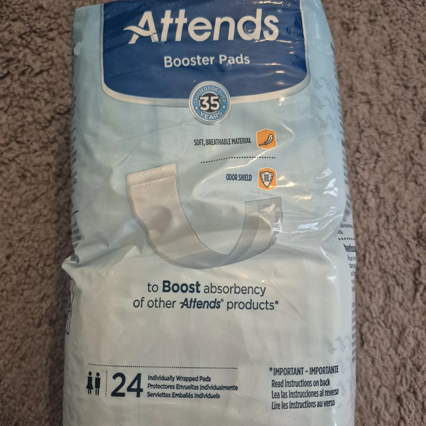 Attends Booster Pads - 24 Count