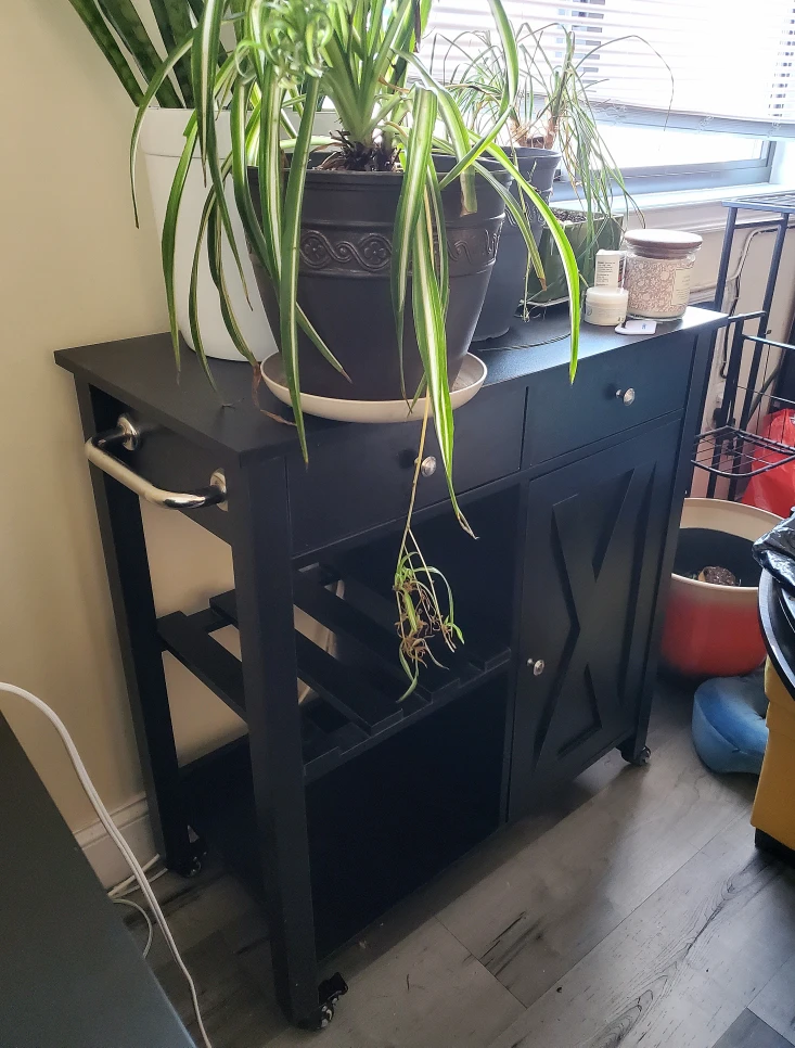 Kitchen Island Cart, Black - photo 2