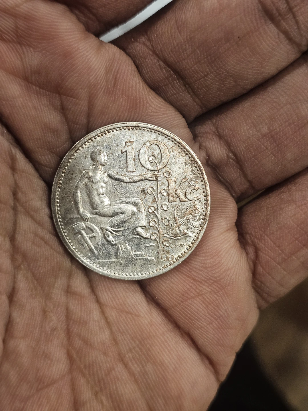 1931 Czechoslovakia 10 Koruna Coin - photo 3
