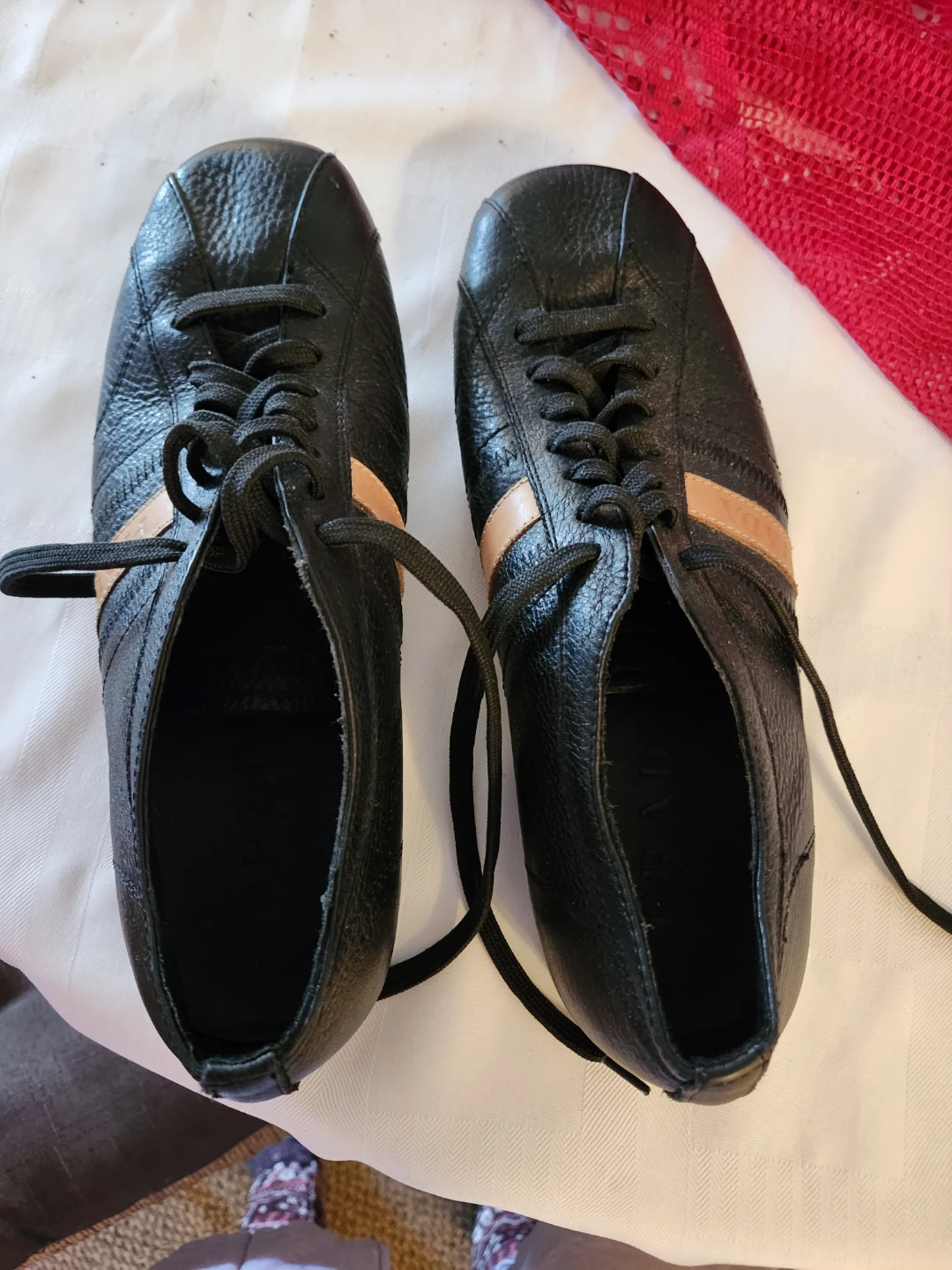 Prada Black Leather Sneakers Size 38 - photo 2