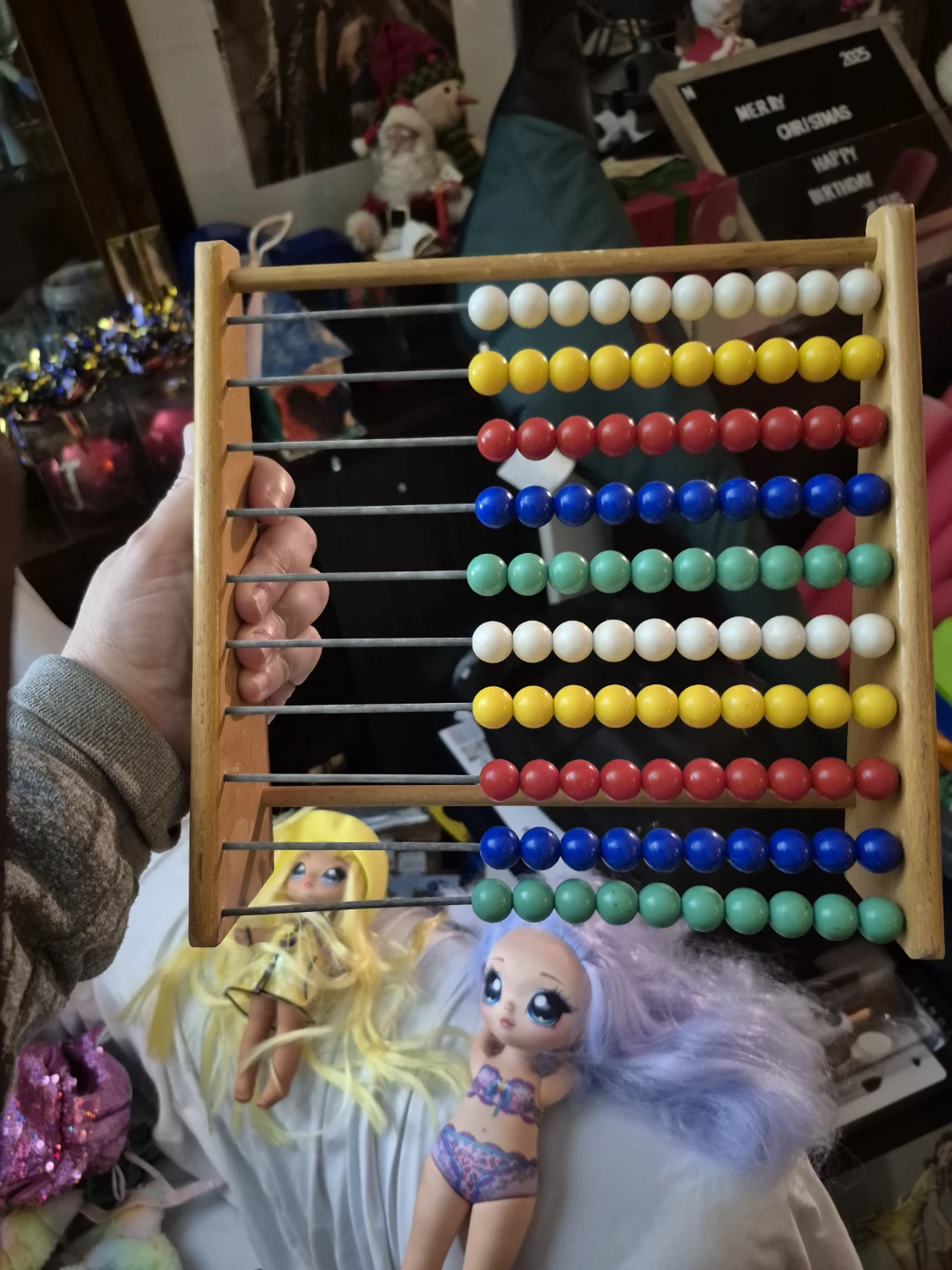 Wooden Abacus with Colourful Beads