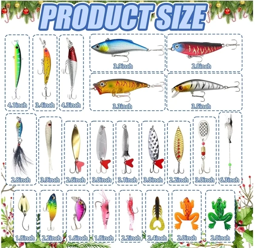 Fishing Advent Calendar, 24 Days Fishing Lures - photo 3